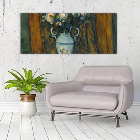 Obraz - Paul Cézanne, Vase of Flowers, reprodukcia (120x50 cm)