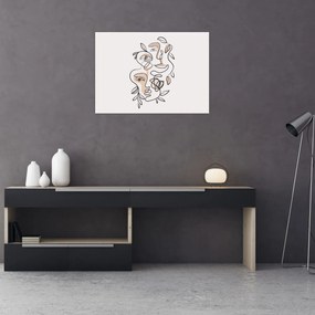Obraz - Line art tváre (70x50 cm)