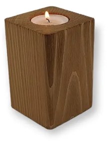 Woody & Son Drevený svietnik na čajové sviečky - Cube medium Farba: Pínia