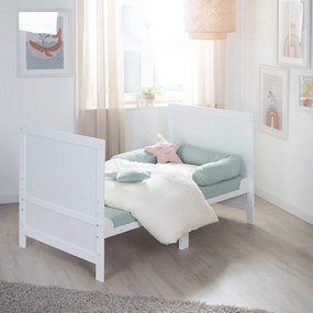 Biela postieľka s nastaviteľnou výškou 70x140 cm Easy Sleep – Roba