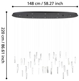 Eglo 390349 - LED Stmievateľný luster na lanku SARDENARA 8xLED/4,2W/230V 3000K