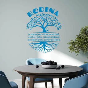 Veselá Stena Samolepka Rodina s koreňmi Farba: modrá, Veľkosť: 80 x 60 cm