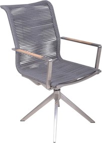 Sivá kovová záhradná stolička Rubiera – Garden Pleasure