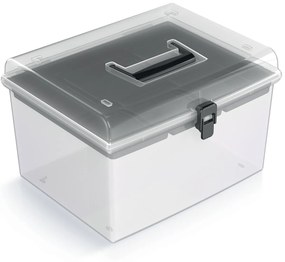 Plastový úložný box NUF4HT - priehľadná / čierna