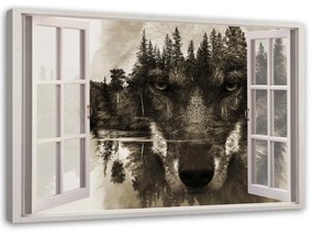 Obraz na plátně Pohled z okna Vlčí les - 120x80 cm