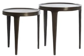 Kovový okrúhly odkladací stolík ø 43 cm Tobias – Light &amp; Living