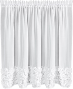 KRÁTKA ZÁCLONA NA PÁSKE EVA MINGE ROSES11 150X70 CM BIELA