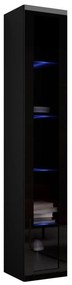 Vitrína Zylia (čierna + čierny lesk) (osvetlenie LED modré). Vlastná spoľahlivá doprava až k Vám domov. 1058205