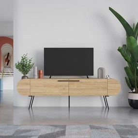 TV stolík v dekore duba v prírodnej farbe 195x57 cm Saluso – Marckeric