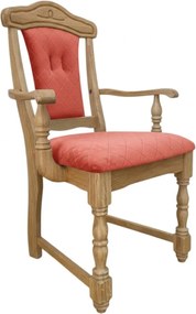 Klasická dubová - čalúnená stolička s podrúčkami FA, 65x53x99 cm Caro12