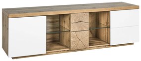TV stolík svetlé drevo/biela FARADA Beliani