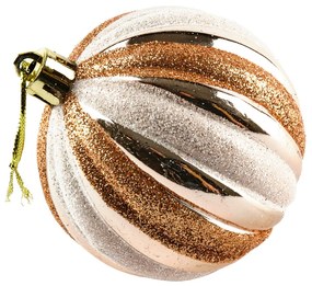 DECOLED Sada ozdob, prům. 7 cm, šampaň+bílá