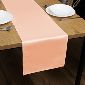 Biante Saténový behúň na stôl polyesterový Satén LUX-060 Svetlo broskyňový 45x140 cm
