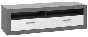 TV stolík Trebbia 4d Betón/biely lesk