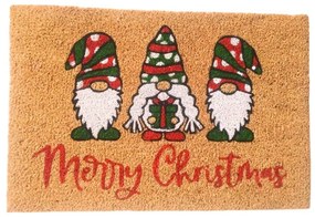 Home Elements Kokosová rohožka Merry Christmas Škriatkovia, 40 x 60 cm