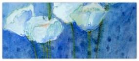 Obraz - Biele tulipány (120x50 cm)