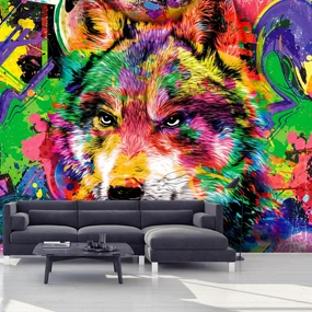 Fototapeta - Vlk, graffiti (147x102 cm)