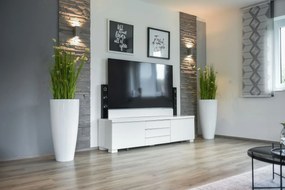 Kvetináč CITY, sklolaminát, výška 80 cm, biely lesk