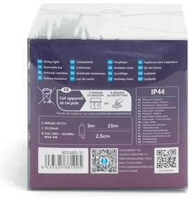 Aigostar - LED vonkajšia vianočná svetelná reťaz 600xLED/8 funkcií 18m IP44 studená biela