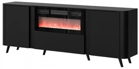 Komoda s krbom Newort 200 EF, Farby: čierna matná / orech