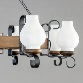 Brilagi - Luster na reťazi ROATA 8xE14/40W/230V pr. 70 cm buk/orech