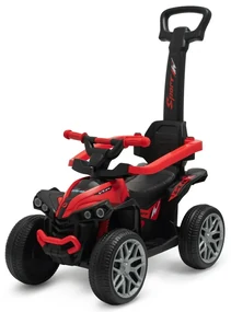 Detské odrážadlo Baby Mix Mega Prime EVA svodiacou tyčou, červené