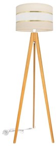 Stojacia lampa HELEN 1xE27/15W/230V krémová/zlatá/dub