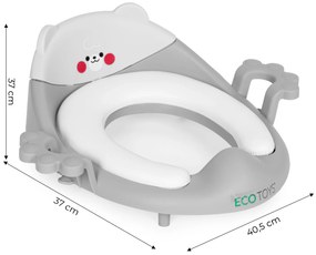 Detský WC sedák, macko, sivý, ECOTOYS