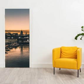 Fototapeta na dvere - Prístavné mestečko (95x205cm)