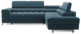 Modrá rozkladacia/s úložným priestorom rohová pohovka z textílie buklé (pravý roh/do L) Ferucce – ELTAP