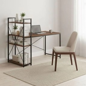 Pracovný a herný stôl s policami 120 x 60 cm čierna