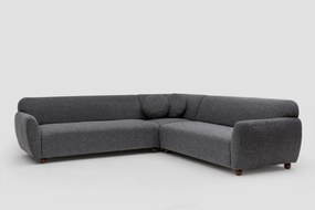 Rohová pohovka Eddy s robustným rámom z bukového dreva a drevotrieskovej dosky 280 x 93 cm, ľavá, tmavosivá