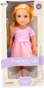 LEAN Toys Bábika v ružových šatách s tylovou sukňou a blond vlasmi