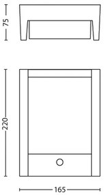 Philips 16461/93/P3 - LED Vonkajšie svietidlo so senzorom ARBOUR LED/6W IP44