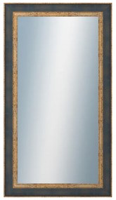 DANTIK - Zrkadlo v rámu, rozmer s rámom 50x90 cm z lišty ZVRATNÁ modrozlatá plast (3068)
