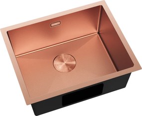 Mexen Trixo, 1-komorový nerezový drez 540 x 440 mm, medená matná, vzor voština, 6414541000-65HC