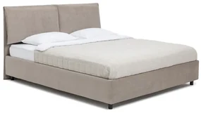 Čalúnená dvojlôžková posteľ taupe s úložným priestorom s roštom 180x200 cm Myra Pillow – Bonami Selection