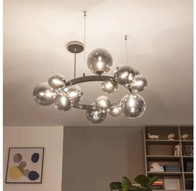 Brilagi - LED luster na lane MILLA 15xG9/3W/230V čierny chróm/dymové