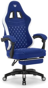 Pohodlná herná a kancelárska stolička HC-1015 s podnožkou - modrá