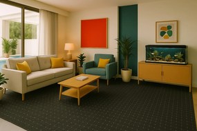 Condor Carpets, Koberec metráž Udinese antracitový - neúčtujeme odrezky z role, na mieru, šíře 2m,4m,na mieru, neúčtujeme odrezky, čierna, filc, chodba / predsieň