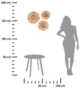 ATMOSPHERA Dekorácia na stenu z rafie Raffia (fi) 36 cm + 30 cm + 25 cm sada 3ks