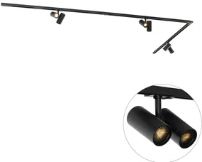 Moderný koľajnicový systém s 3 reflektormi čierny 1-fázový - Iconic Scopio