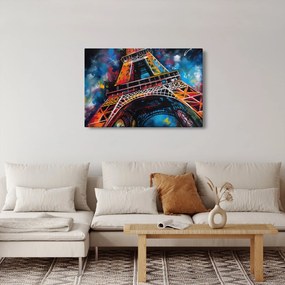 Obraz - Maľba Eiffelovej veže II. (90x60 cm)