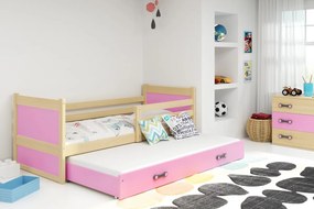 Detská posteľ s prístelkou RICO 2 | borovica 90 x 200 cm Farba: Ružová