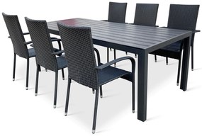 Záhradný jedálenský set Viking XL + 6x ratanová stolička Paris