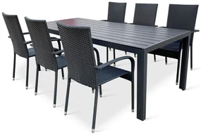 Záhradný jedálenský set Viking XL + 6x ratanová stolička Paris