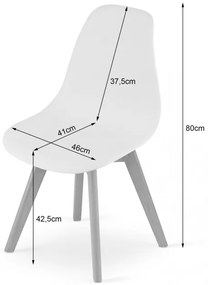 Set troch jedálenských stoličiek KITO sivé (hnedé nohy) (3ks)