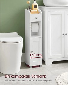 Kúpeľňová skrinka s držiakom na toaletný papier, biela