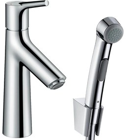 HANSGROHE Talis S páková umývadlová batéria s bidetovou sprškou a sprchovou hadicou 160 cm, s odtokovou súpravou Push-Open, výška výtoku 98 mm, chróm, 72290000