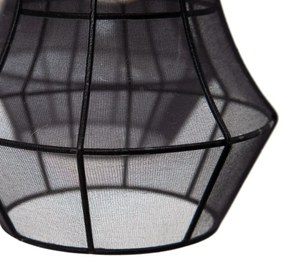 Čierne závesné svietidlo s textilným tienidlom ø 40 cm – Ixia